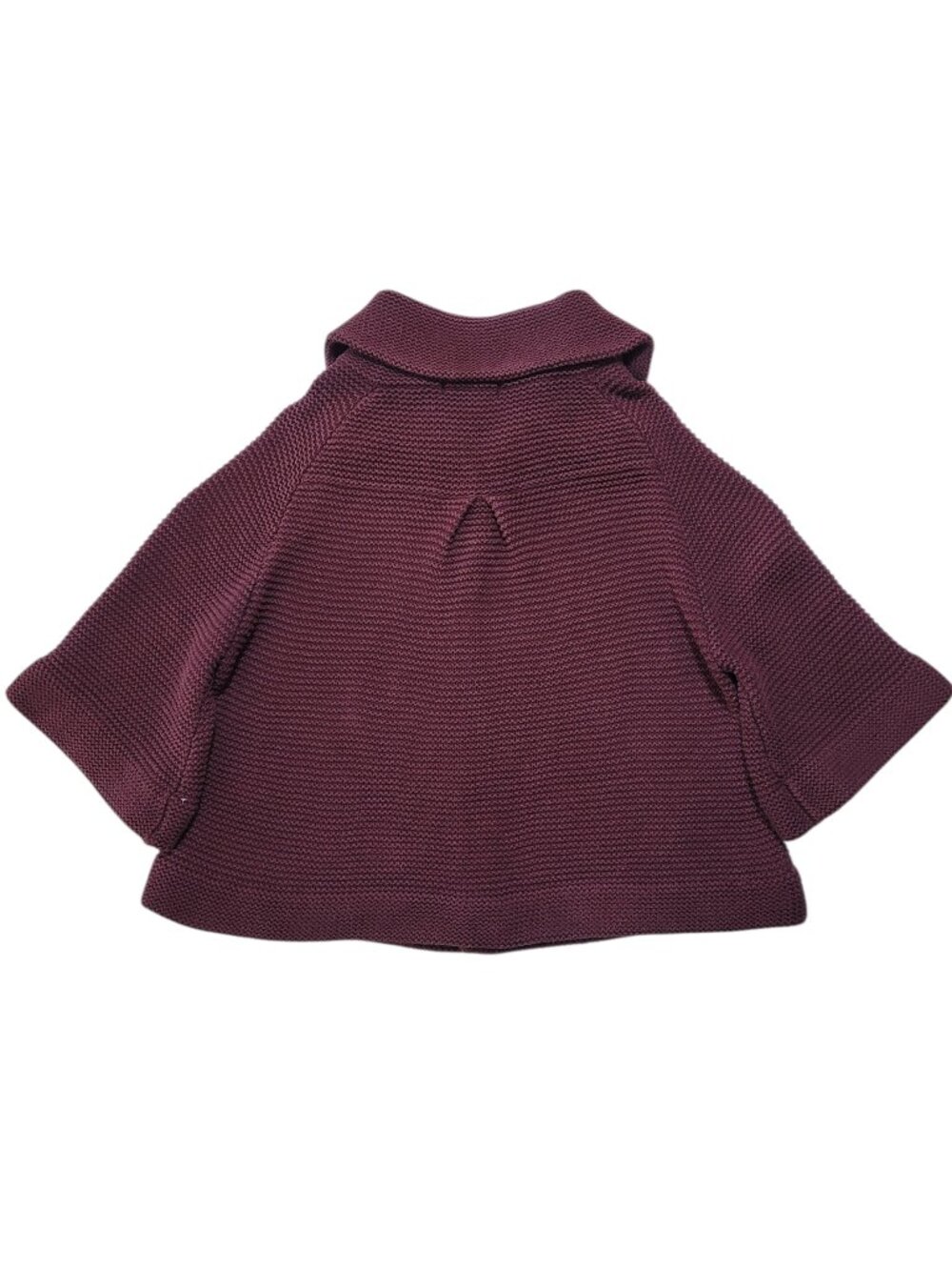 Apostrophe Burgundy Textured Knit Swing Cardigan Sweater 3/4 Sleeve XL Y2K - Picture 2 of 8